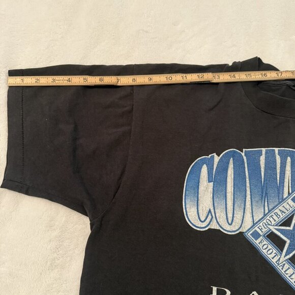 Vintage 1993 Trench Dallas Cowboys Soft Black T Shirt Size XL NFL Football - Picture 10 of 13
